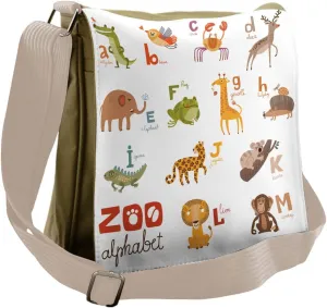 Lunarable ABC Messenger Bag, Education Creative Concept, Unisex Cross-body