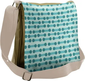 Lunarable Abstract Messenger Bag, Continuous Circles Stripes, Unisex Cross-body