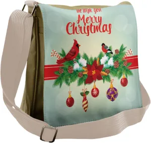 Lunarable Cardinal Messenger Bag, Hanging Baubles Garland, Unisex Cross-body
