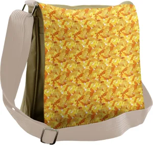 Lunarable Cheetah Messenger Bag, Orchids and Savannah Animal, Unisex Cross-body