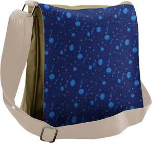 Lunarable Constellation Messenger Bag, Moon Crater Cosmic, Unisex Cross-body
