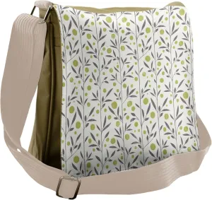 Lunarable Floral Messenger Bag, Vertical Delicate Twigs Leaf, Unisex Cross-body