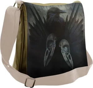 Lunarable Gothic Messenger Bag, Crow Wings, Unisex Cross-body