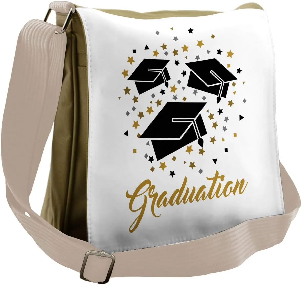 Lunarable Graduation Messenger Bag, Academic Achievement, Unisex Cross-body