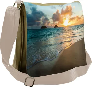 Lunarable Hawaiian Messenger Bag, Scenic Sunrise over Ocean, Unisex Cross-body