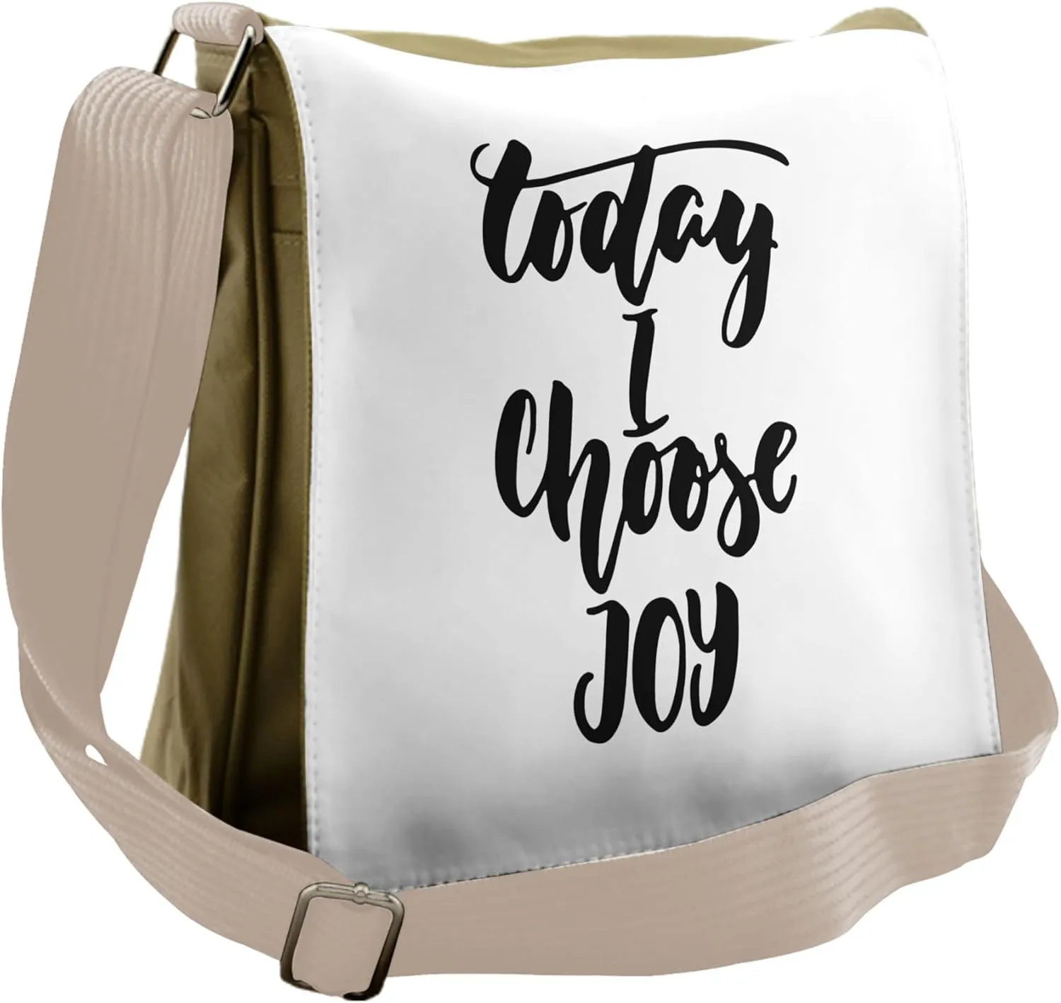 Lunarable Joy Messenger Bag, Today I Choose Joy Words Art, Unisex Cross-body