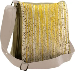 Lunarable Landscape Messenger Bag, Autumn Seasonal Birches, Unisex Cross-body