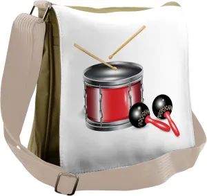 Lunarable Maracas Messenger Bag, Drums with Sticks Carnival, Unisex Cross-body