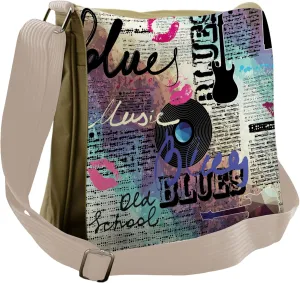 Lunarable Messenger Bag, Retro Blues Genre, Unisex Cross-body
