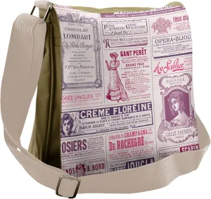 Lunarable Old Newspaper Messenger Bag, Women Lady Nostalgic, Unisex Cross-body