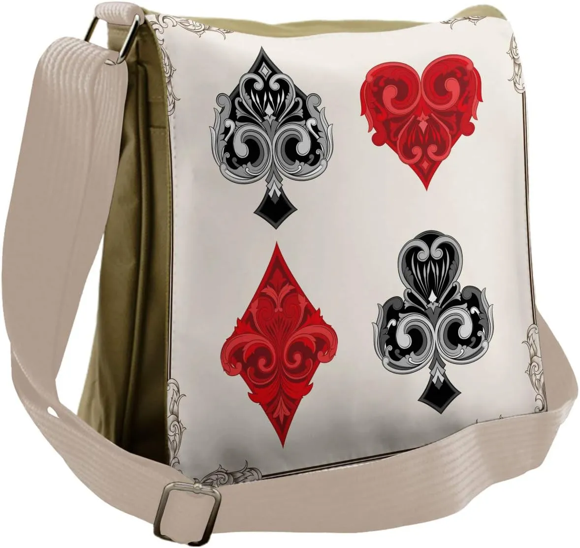 Lunarable Poker Tournament Messenger Bag, Gambling, Unisex Cross-body