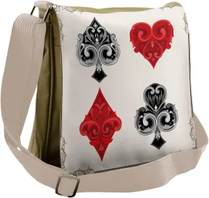 Lunarable Poker Tournament Messenger Bag, Gambling, Unisex Cross-body