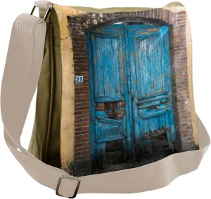 Lunarable Rustic Messenger Bag, Broken Greek Doorway Design, Unisex Cross-body