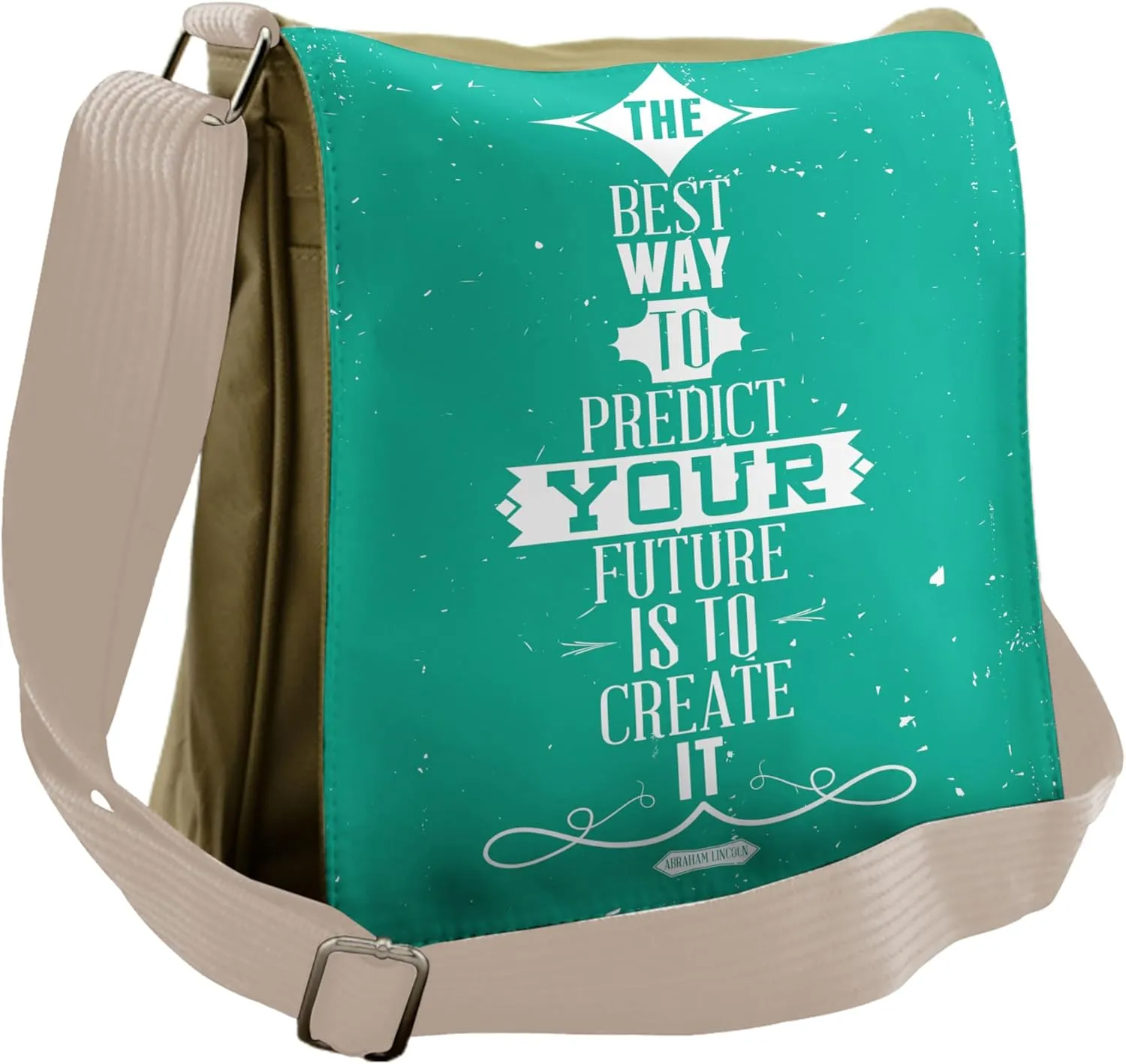 Lunarable Saying Messenger Bag, Uplifting Message on Future, Unisex Cross-body