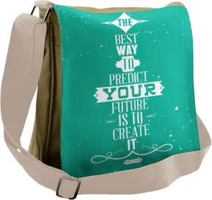 Lunarable Saying Messenger Bag, Uplifting Message on Future, Unisex Cross-body
