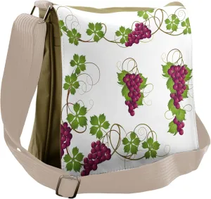 Lunarable Vine Messenger Bag, Agriculture Harvest Yield, Unisex Cross-body