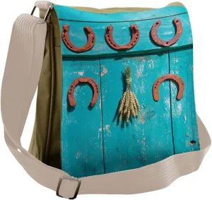 Lunarable Western Messenger Bag, Rustic Anqitue Luck, Unisex Cross-body