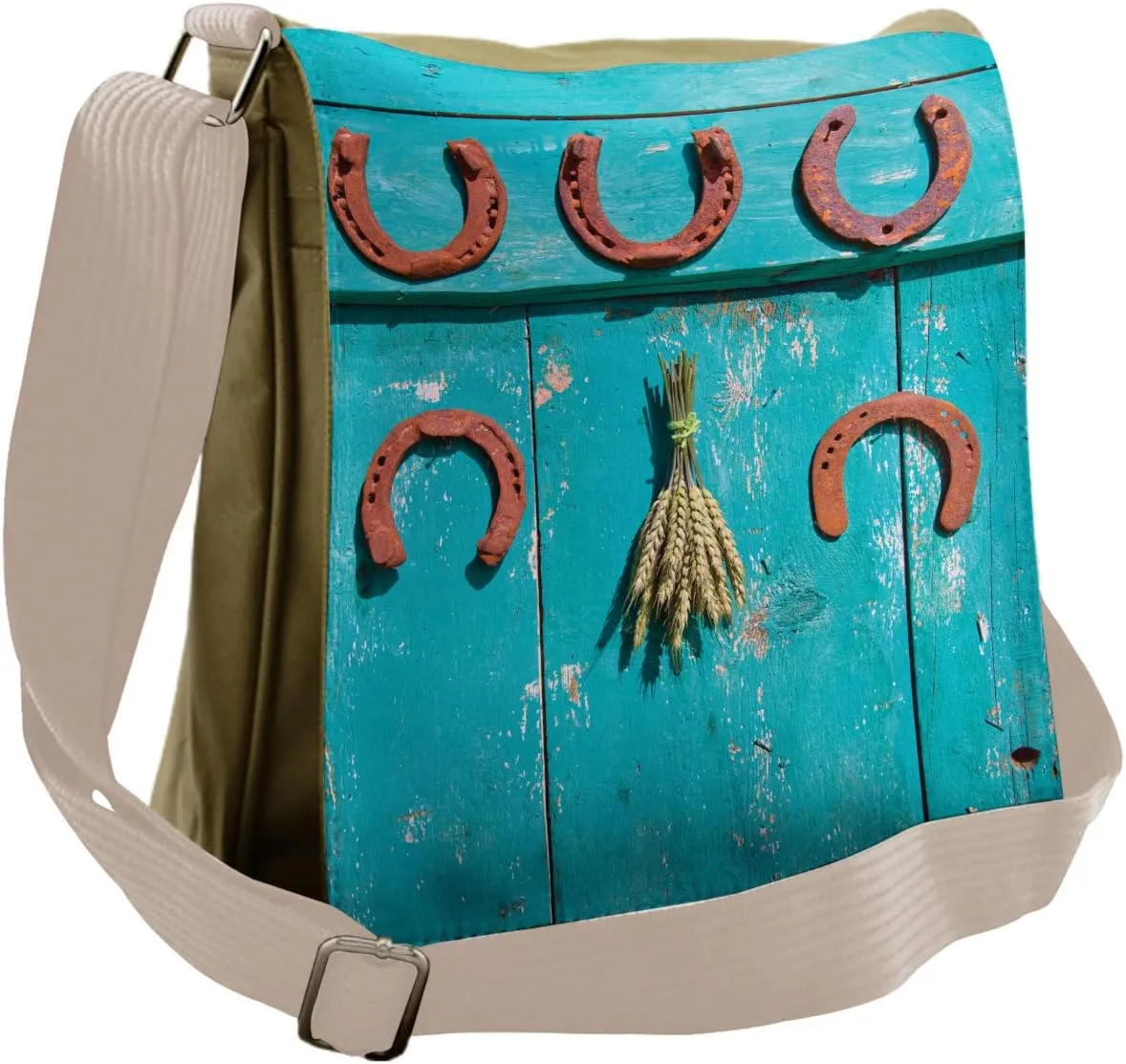 Lunarable Western Messenger Bag, Rustic Anqitue Luck, Unisex Cross-body