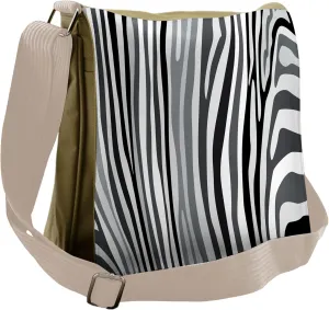 Lunarable Zebra Print Messenger Bag, Nature Savannah Inspire, Unisex Cross-body