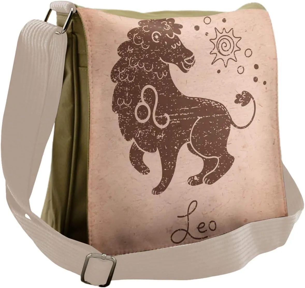 Lunarable Zodiac Leo Messenger Bag, Vintage Mythological, Unisex Cross-body