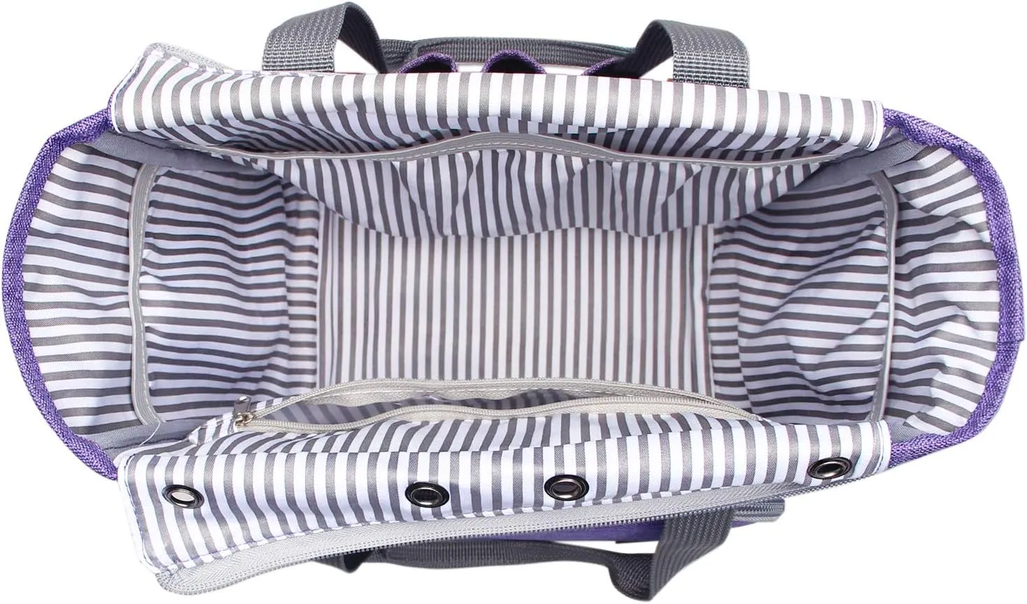 LUXJA Knitting Tote Bag, Yarn Storage Bag for Carrying Projects, Knitting Needles, Crochet Hooks and Other Accessories, Purple