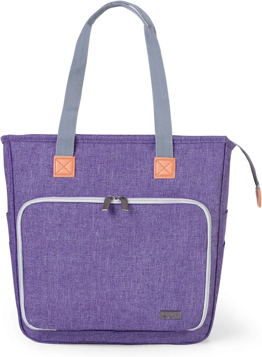 LUXJA Knitting Tote Bag, Yarn Storage Bag for Carrying Projects, Knitting Needles, Crochet Hooks and Other Accessories, Purple