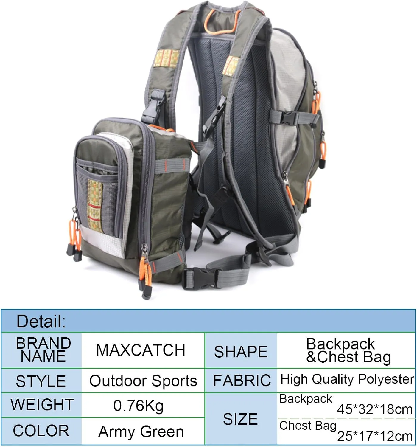 M MAXIMUMCATCH Maxcatch Fly Fishing Vest Pack for Men and Women Adjustable Outdoor Fishing (Vest/Sling Pack/Backpack)