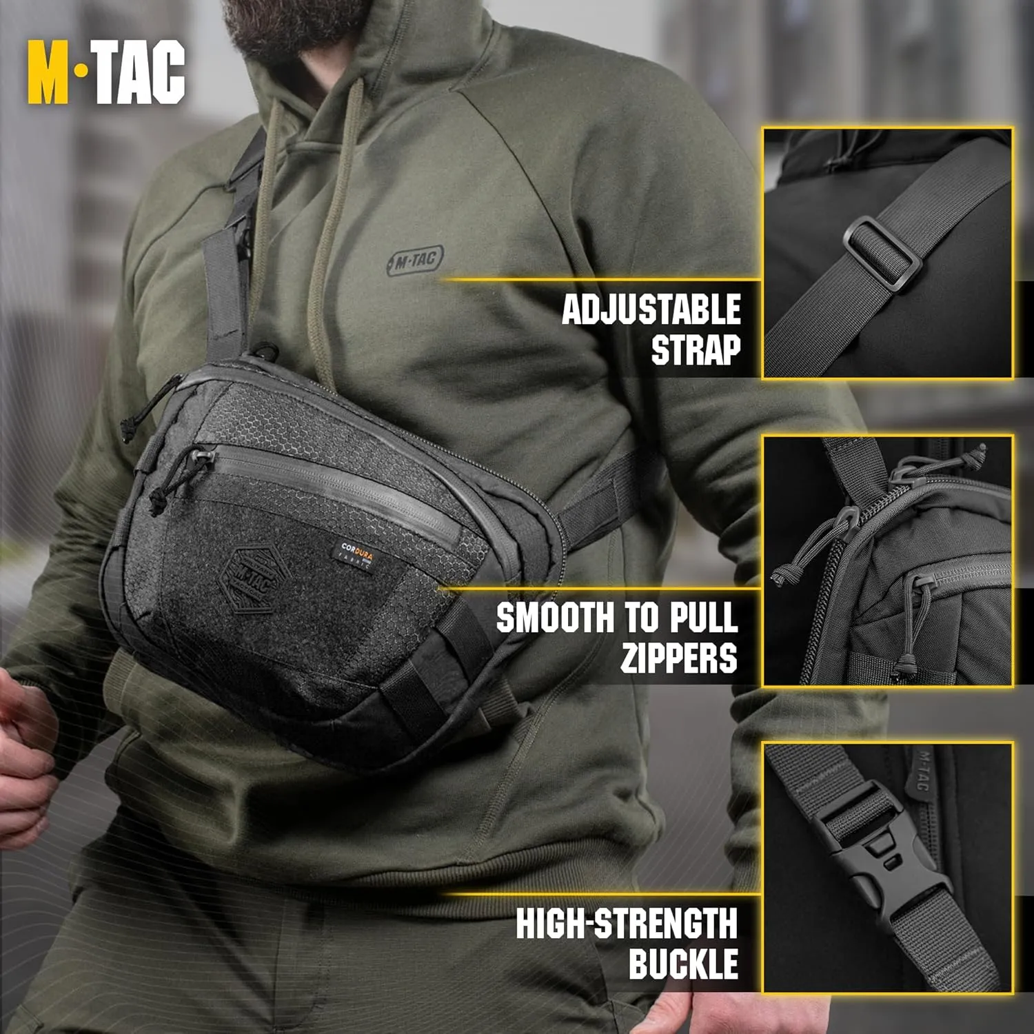 M-Tac Elite Sphaera Large Bag Gen 2 -Tactical Shoulder Bag - Conceal Carry Chest Sling Pack CCW Bag
