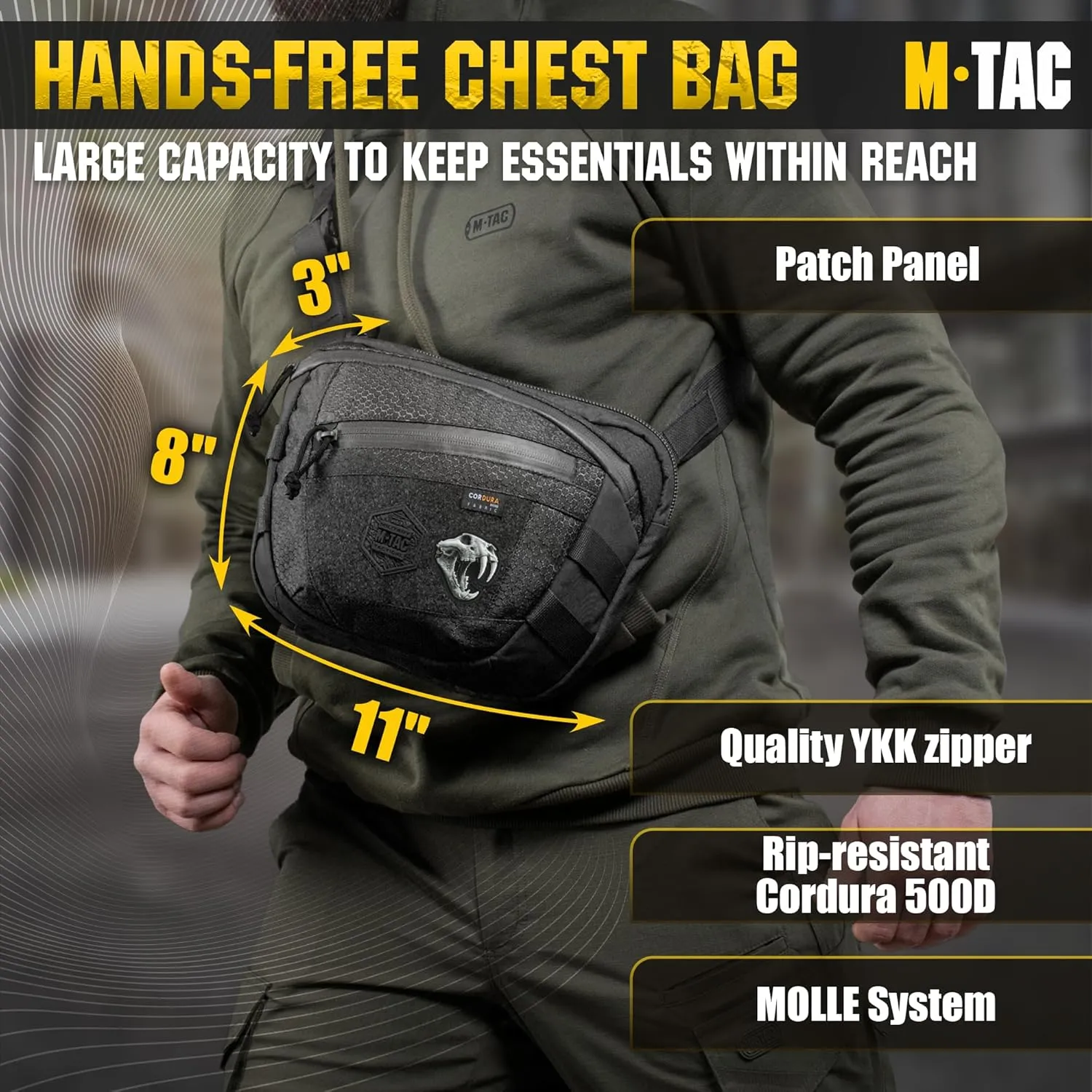 M-Tac Elite Sphaera Large Bag Gen 2 -Tactical Shoulder Bag - Conceal Carry Chest Sling Pack CCW Bag