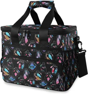 Magic-jars-pattern Large Insulated Lunch Bag for Women Men, Wide Opening Reusable Lunch Box for Office Picnic Hiking Beach, Leakproof Cooler Tote Bag with Adjustable Shoulder Strap for Adults