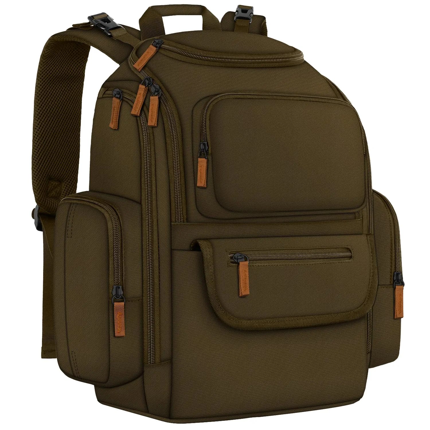 Mancro Diaper Bag Backpack, Large Multifunction Baby Backpack for Travel with Stroller Strap and 2 Insulated Pockets, Diaper Baby Bag for Mom, Dark Green