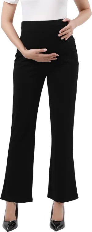 Maternity Trouser Style Pants Comfortable Stretch Over-Bump Women Pregnancy Casual Capris for Work
