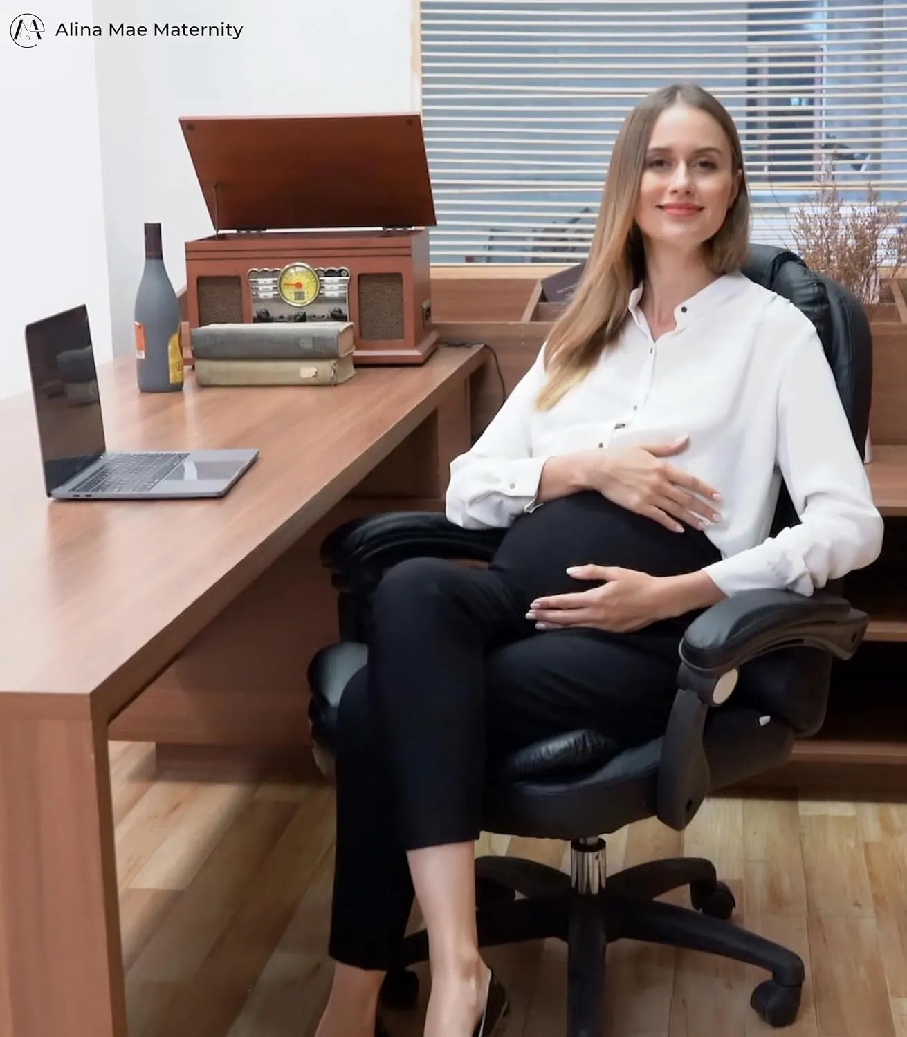 Maternity Trouser Style Pants Comfortable Stretch Over-Bump Women Pregnancy Casual Capris for Work