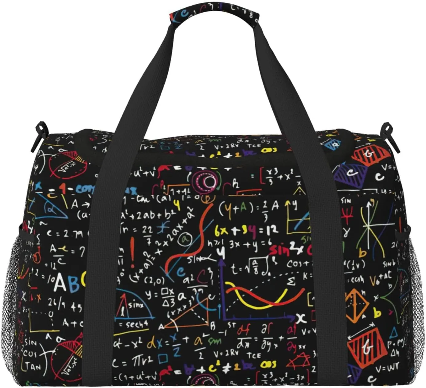 Math Formula Print Travel Duffle Bag Large Capacity Tote Stylish Weekender Bag for Outdoor Activities