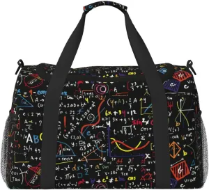 Math Formula Print Travel Duffle Bag Large Capacity Tote Stylish Weekender Bag for Outdoor Activities