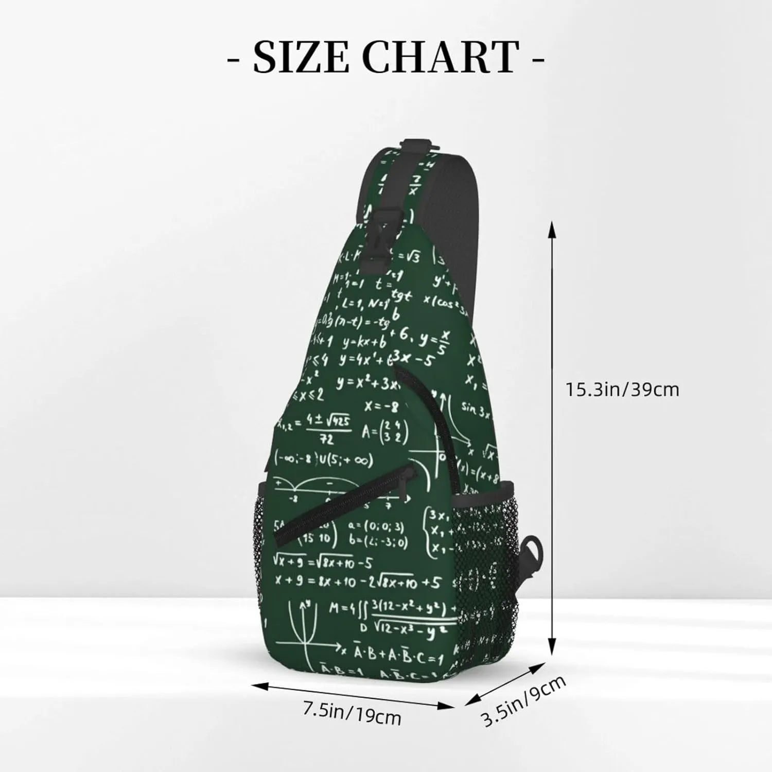Math Shoulder Bag Teachers Sling Backpack Daypack Casual Bag Mathematics Backpack Bag for Outdoor