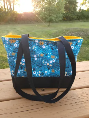 Memorare Tote Bag with waterproof canvas interior and slip pockets