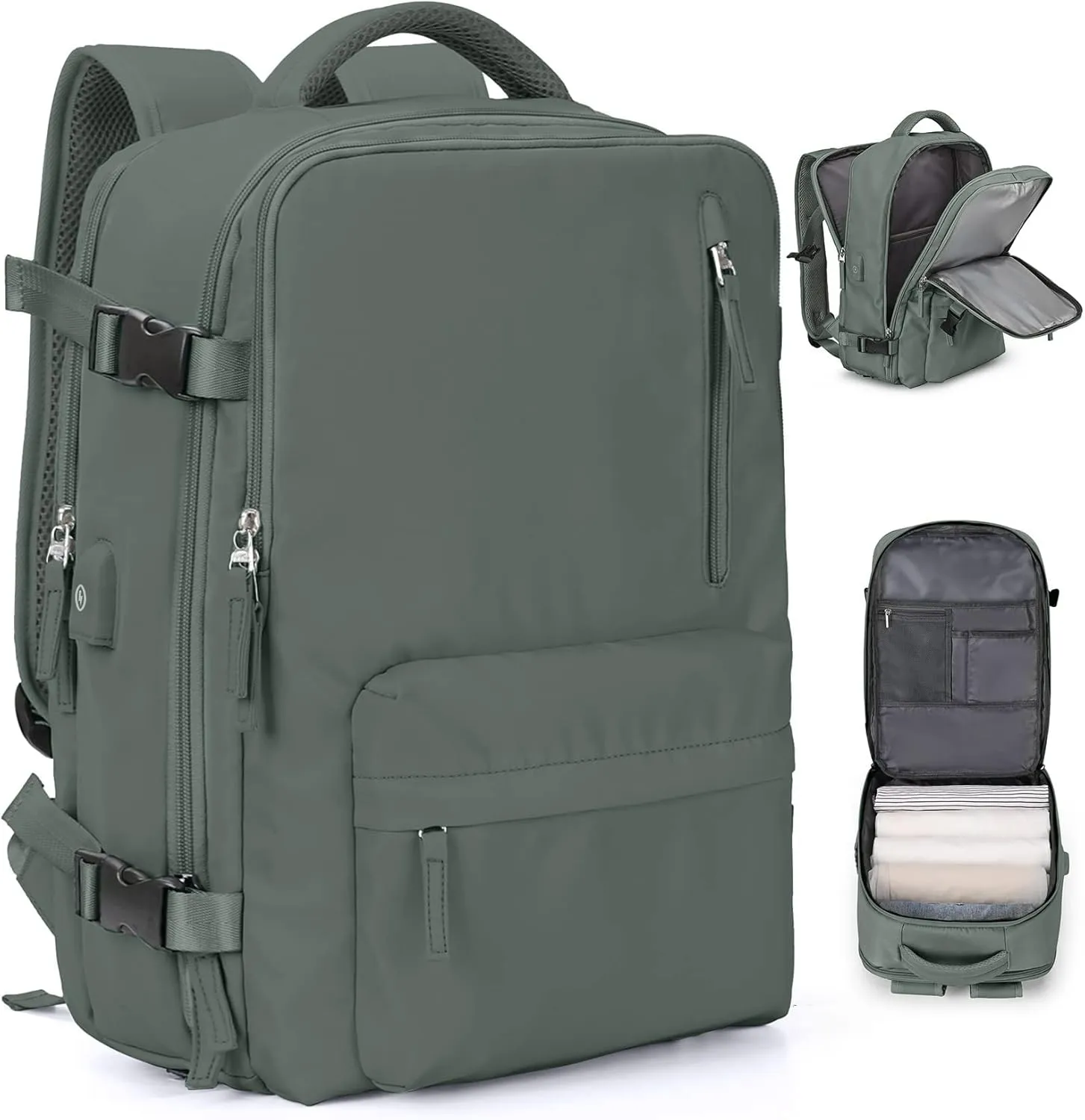 Men & Women Travel Minimalist Backpack Carry On Backpacks Airline Approved, Airplane Traveling Waterproof Duffel Bag With Shoe Compartment Casual Daypack