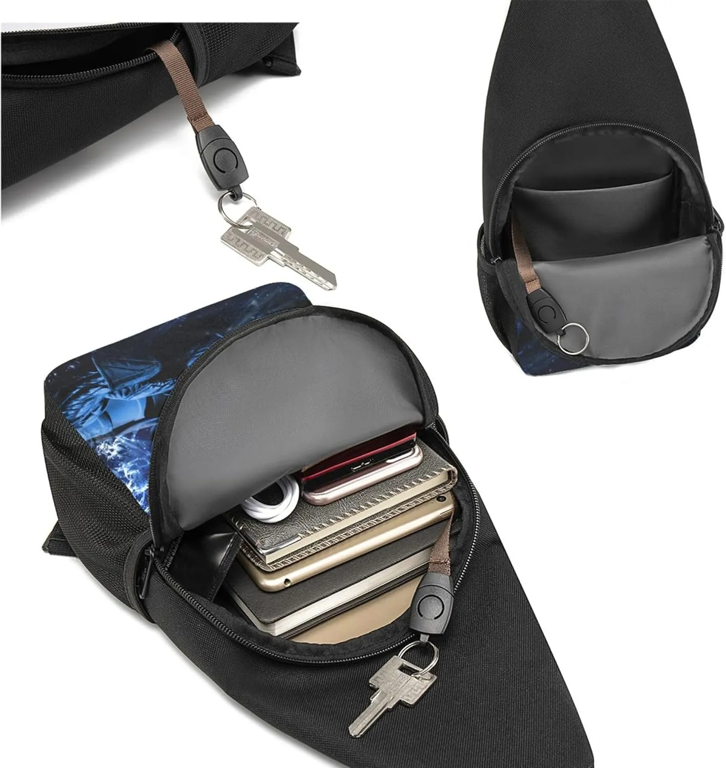 Men Women Chest Sling Bag Diagonally, Darth Movie Vader Adjustable Casual shoulder crossbody bag for Outdoor Cycling Travel Hiking Daypack