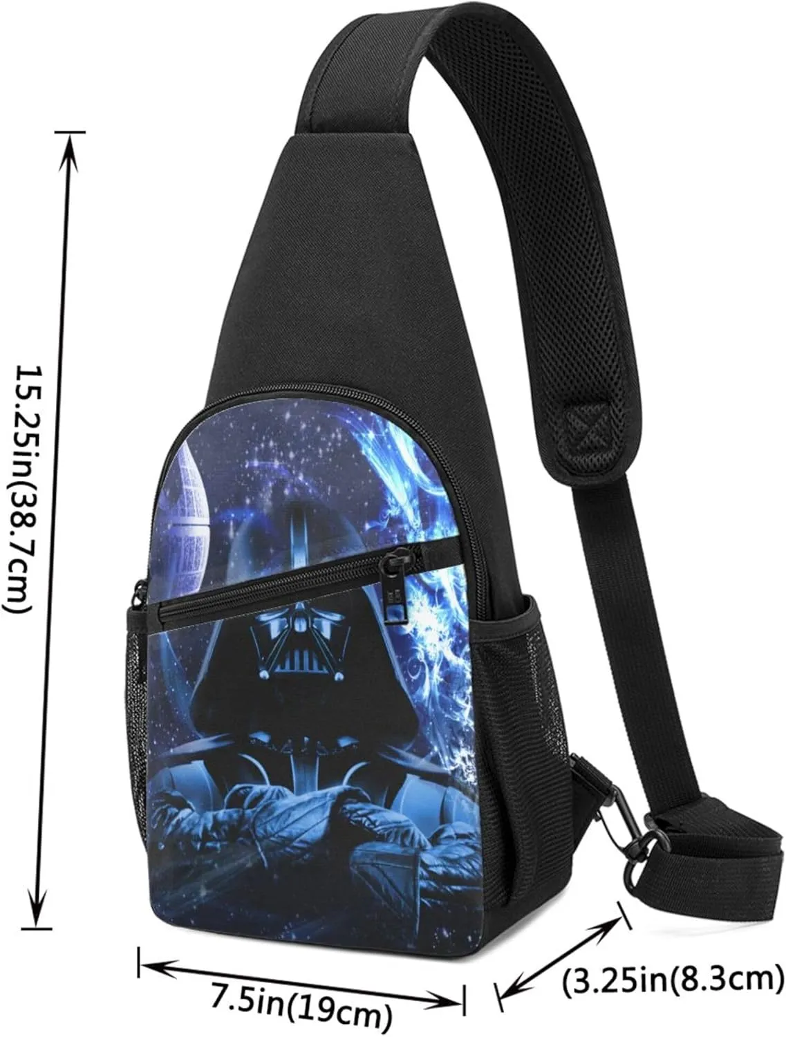 Men Women Chest Sling Bag Diagonally, Darth Movie Vader Adjustable Casual shoulder crossbody bag for Outdoor Cycling Travel Hiking Daypack