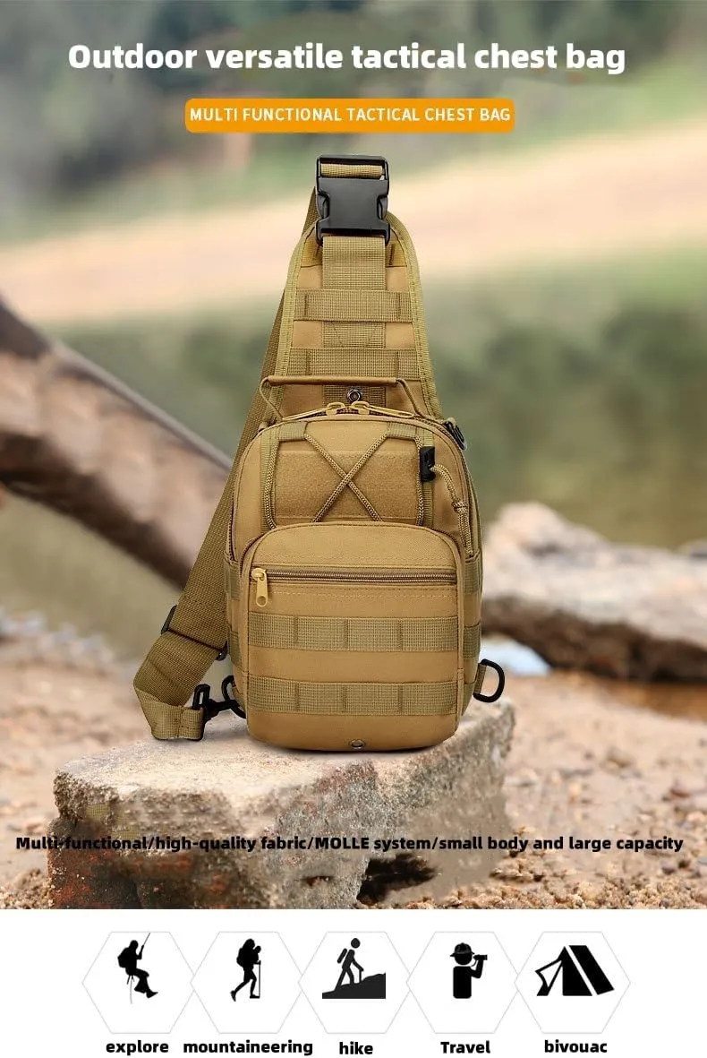 Men's Chest Bag Oxford Bag Crossbody Bag Shoulder Bag Korean Version Small Backpack Casual Belt Bag (ACU Digital)