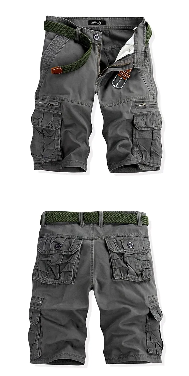 Men's Classic Twill Cargo Shorts Rugged Flex Relaxed Fit Canvas Cargo Short Multi Pocket Casual Outdoor Hiking Shorts (29,Earth Green)