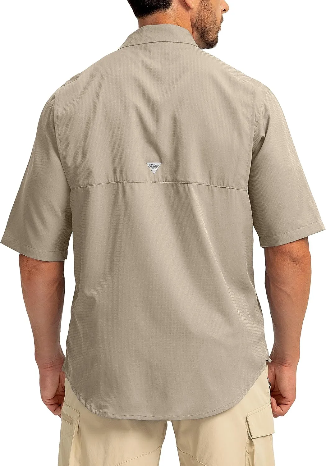 Men's Fishing Shirts with Zipper Pockets UPF 50  Lightweight Cool Short Sleeve Button Down Shirts for Men Casual Hiking