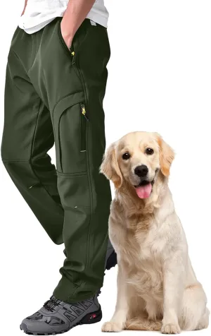 Mens Hiking Waterproof Pants Snow Ski Insulated Fleece Lined Winter Fishing Walking Fishing Walking Outdoor Pants