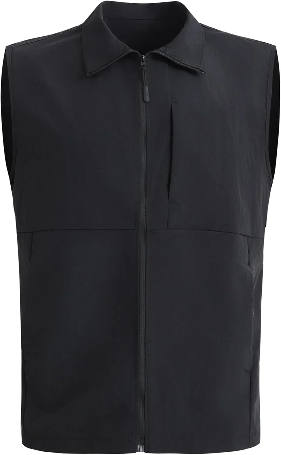 Men's Lightweight Sleeveless Waterproof Vest Outwear with Zip Pockets for Travel Fishing Safari and Golf