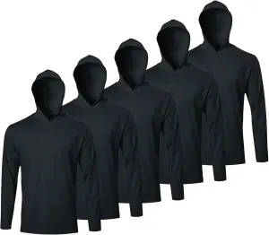 Mens Long Sleeve Shirt Lightweight Sun Protection Fishing Shirts Athletic Hoodie Shirts 5 Pack