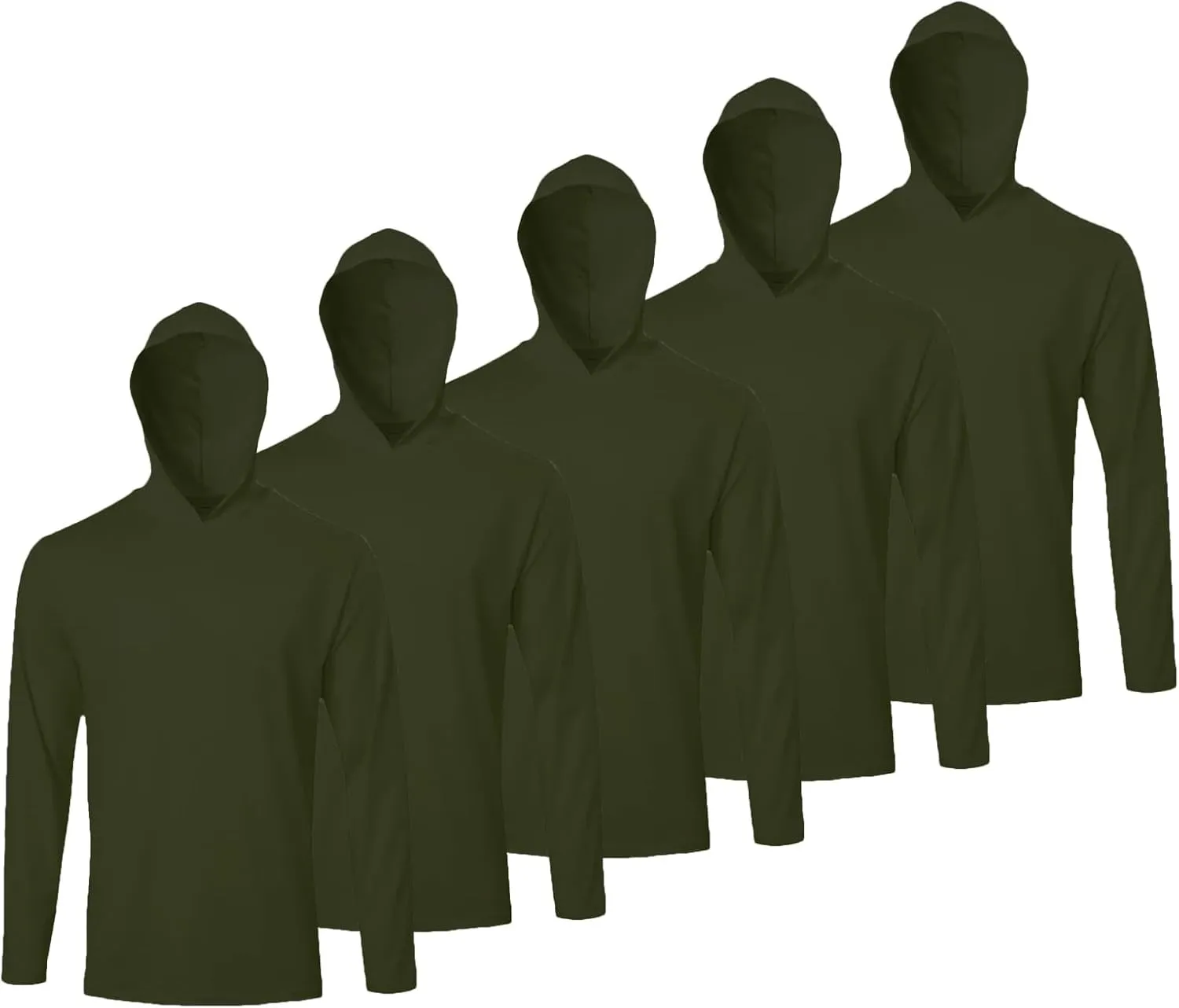 Mens Long Sleeve Shirt Lightweight Sun Protection Fishing Shirts Athletic Hoodie Shirts 5 Pack