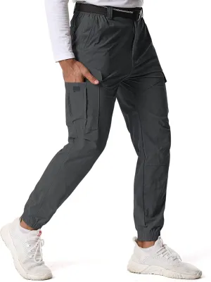 Mens Pants Joggers Stretch Cargo Pants Slim fit 6 Pockets Waterproof Fishing Quick-Dry Work Pant