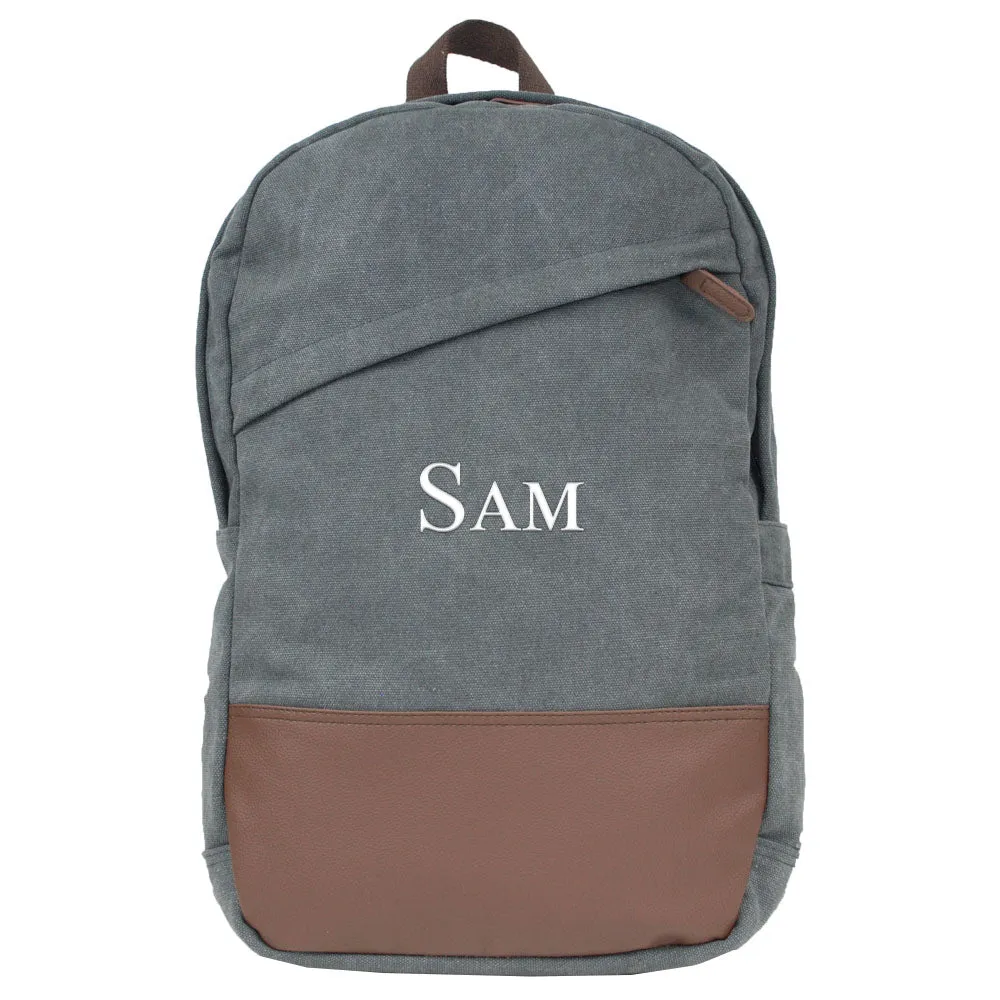 Mens Personalized Canvas Backpacks