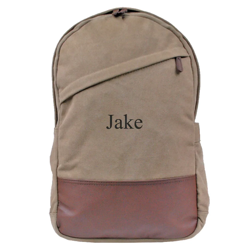 Mens Personalized Canvas Backpacks